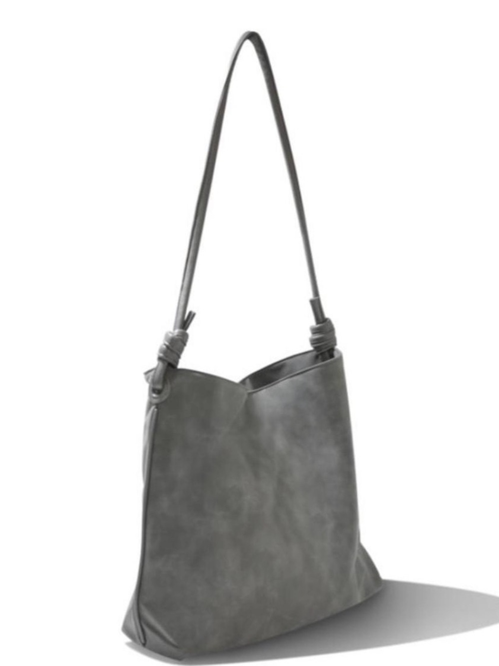 NEW 8 Other Reasons Large Stylish Gray Betsy Hobo Suede Shoulder Bag Purse Tote - Picture 5 of 9